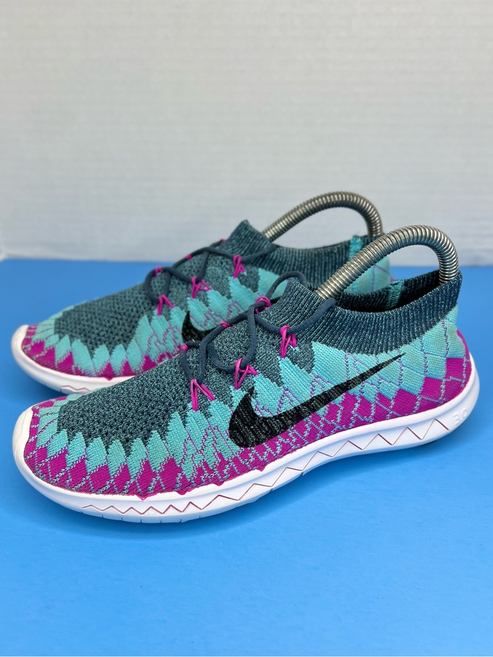 Nike Womens Free Flyknit 3.0 Running Sneakers Sz 8M Left Insole MISSING Good